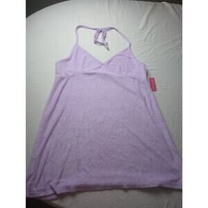 Xhilaration Terry Cloth Halter Top Dress Purple Women NWT Size XL Beach